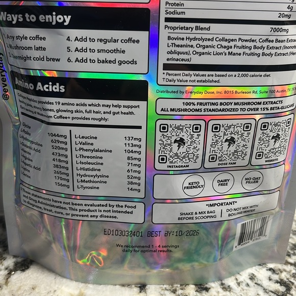 Bundle of 2 New and Sealed - The Mushroom Coffee by Everyday Dose Premium - Picture 9 of 10